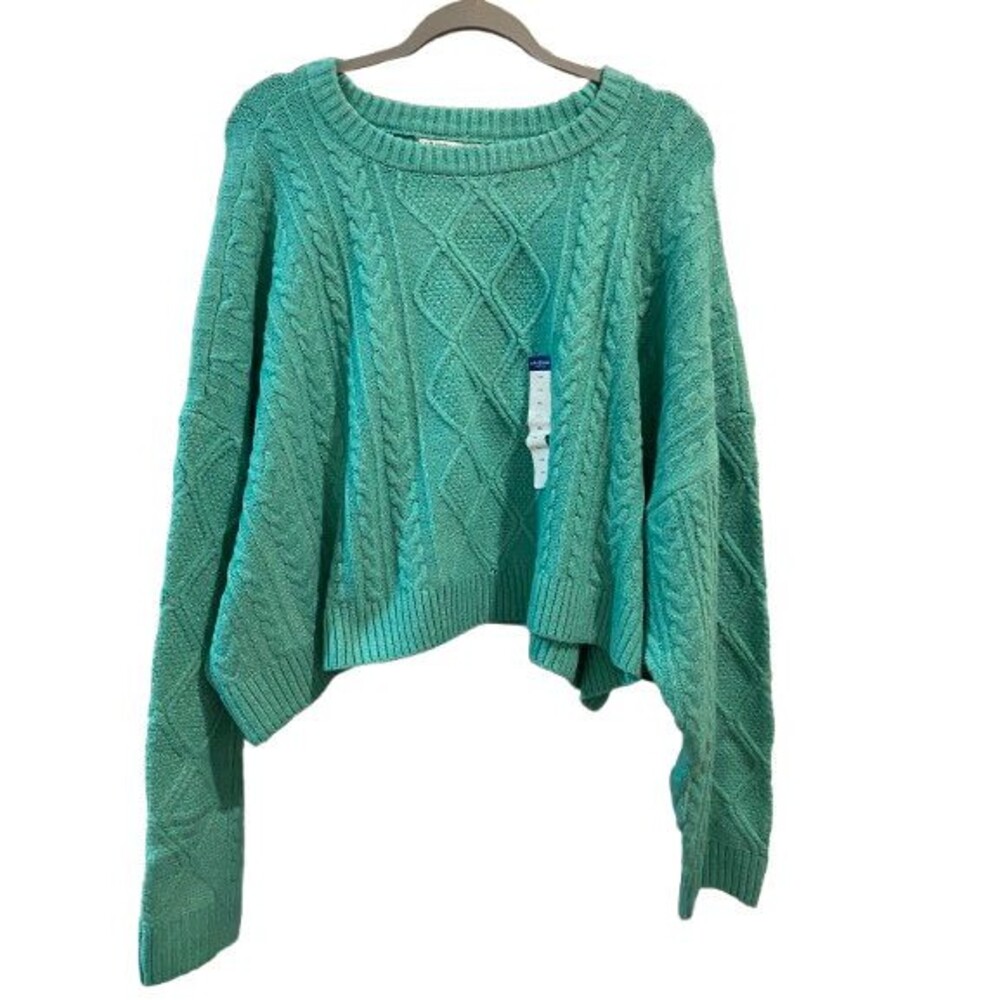 Women's XXL Sweater Pull-over Green Arizona Jean Co. Long Sleeve Cropped